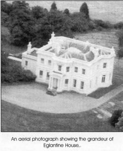 An aerial photograph showing the grandeur of Eglantine House.