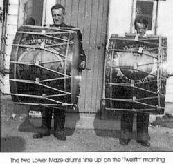 The two Lower Maze drums 'line up' on the 'Twelth' morning