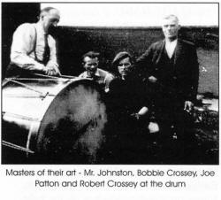 Masters of their art - Mr. Johnston, Bobbie Crossey, Joe Patton and Robert Crossey at the drun