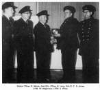 Station Officer G. Moore, Asst./Div. Officer G. Long, Sub./O. F. S. Jones, L/FM. W. Maginness, L/FM. C. Whan.