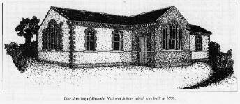 Line drawing of Drumbo National School which was built in 1986.