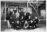 The mainly European staff of the Chinese Maritime Customs Service outside Hart's Peking bungalow, 1905 - Robert Hart in the bowler hat