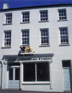 19 Bridge Street (after). Replica of the golden lion from the Lion Tea House donated by Lisburn Historical Society to the Museum.