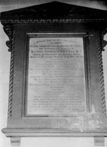 The Memorial Tablet to Michael Thomas Sadler on the Sanctuary Wall of
