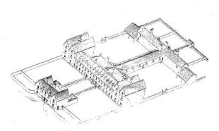 Fig. 1. Bird's eye view of Lisburn workhouse, designed by George Wilkinson.