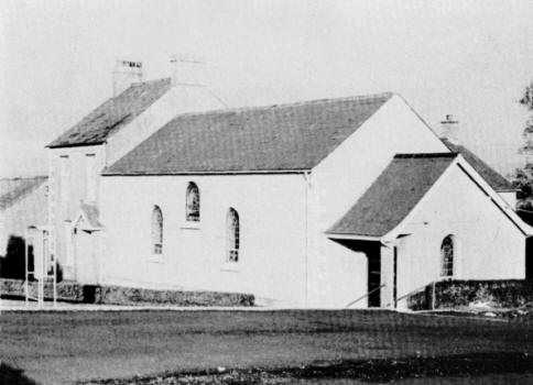 Church and manse. The porch was dedicated at Harvest Sunday morning service, 1956.