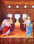 The Annunciation--By Lorenzo di Credi. Copyright, W. F. Mansell. The picture represents the visit of the Angel Gabriel to the Blessed Virgin with the salutation, ' Hail, full of grace.' This salutation is reserved for Our Lady alone, for rightly she is called full of grace who alone obtained a grace merited by none save herself. The feast of the Annunciation is celebrated on March 25. Lorenzo di Credi was an exponent of the Florentine School. He was born at Florence in 1457, and died there in 1537