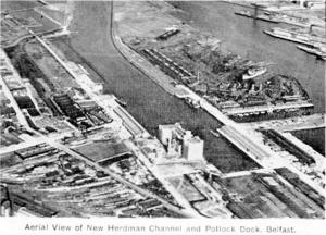 Aerial View of New Herdman Channel and Pollock Dock, Belfast.