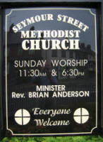 Notice Board at Seymour Street Methodist Church.