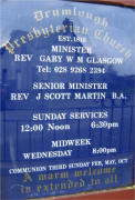 Noticeboard at Drumlough Presbyterian Church