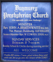 Notice Board at Dunmurry Presbyterian Church.