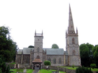 Side view of Hillsborough Parish Church showing the Lych Gate.