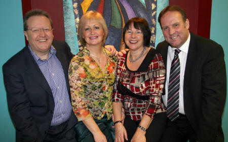 Leaders Brian and Mary Agnew and John and Kathleen Duke pictured at a service on Sunday 1st February 2009 celebrating the 10th anniversary of Kingdom Life City Church.