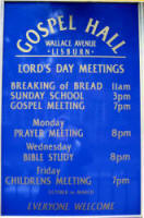 Notice Board at Lisburn Gospel Hall.