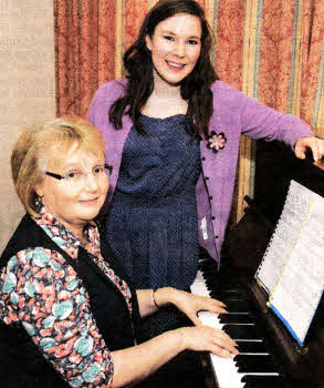 Choir Mistress Diane McMullan with Jane Mcklbbin, one of the soloists at a concert entitled 'Easter Glory'.