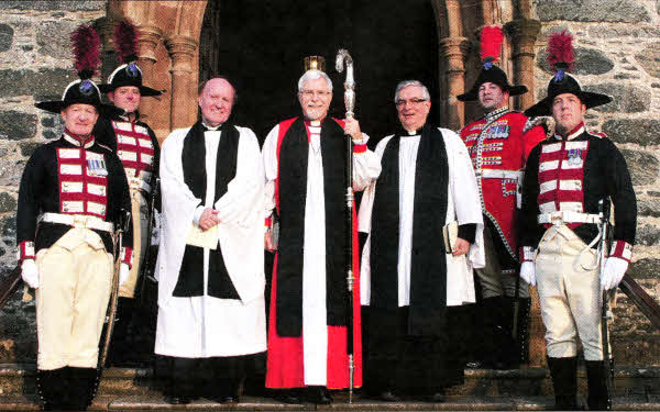 Revd. Ferran Glenfield with Bishop Harold Miller and the preacher, Archdeacon Philip Patterson.