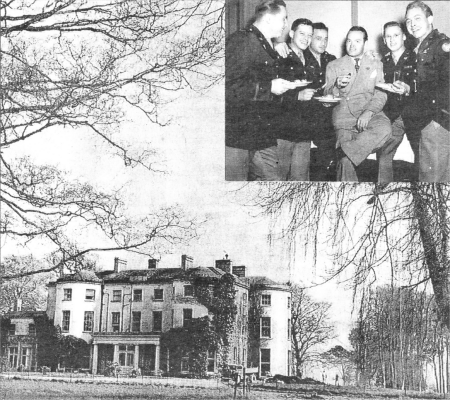 The beautiful setting of Langford Lodge in 1942 where Richard Neff was based. The inset shows Bob Hope, the entertainer, pictured at a party at Langford in August 1943, Richard Neff is pictured standing just to the right of Bob Hope.