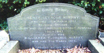 The final resting place of Dr. Henry Seymour Murphy and his wife Williamza.