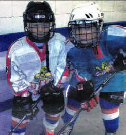 Two of the Belfast Junior Giants Ice Hockey members