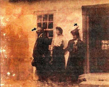 A rare photograph of the original Workman family home at Ballymacash in 1909. lt was taken during a visit of several descendants of the Workman family