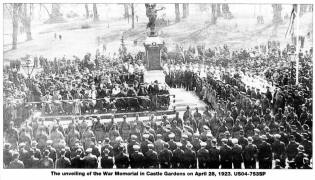 The unveiling of the War Memorial in Castle Gardens on April 28. 1923. USO4-753SP