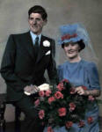 Robert and Olive Cumins pictured at their wedding in April 1945.