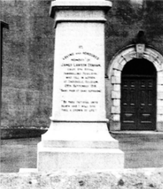 The obelisk erected by the Lieutenant's uncle at Second Boardmills Church.