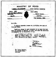 Permit for sale of Fish & Chips 21 october 1948