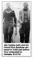 Jim Collins (left) and his friend Dick Belshaw pictured in 1953 just before they emigrated to Canada. S15758