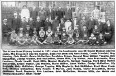 Maze Primary School in 1931 with headmaster Mr Ernest Dickson