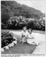Roberta's mother and Aunt Edith in Bangor's Ward Park during the sunday school excursion. S31/733 