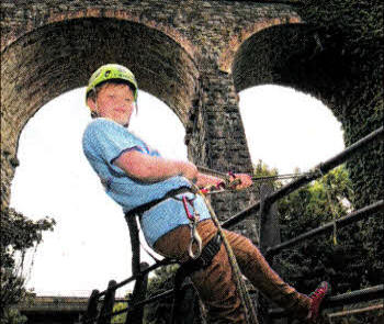 Ryhs McDonnell calls on people to sign up for the Dromore Viaduct abseil challenge on Saturday, August 25