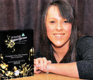 Fleming Fulton pupil Amy Cameron with her Young Enterprise Outstanding Individual award US2012-402PM Pic by Paul Murphy