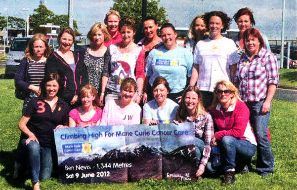 The ladies who climbed Ben Nevis in aid of Marie Curie Cancer Care.
