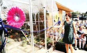 Cecilia Daly opens the new greenhouse at St. Joseph's Primary School. US2112.104A0