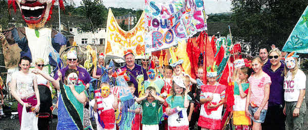 Saints Youth Club pictured at the Colin Neighbourhood Partnership Family Fun Day and Carnival Parade. US3313-112A0