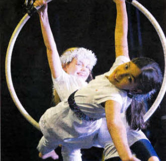 Kayla Grimley and Rahemma laved from Community Circus Lisburn,