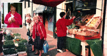 Shoppers at Lavery's in the late 80s and, inset, Karen Lavery