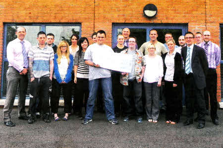 The team from Decora Blinds Systems with Andrew Marks and Richard Boone from Stepping Stones.