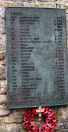 The Memorial tablet in Stanley including the name of L Cpl Anthony Cork of 2 Para, killed in action on Darwin Hill near Goose Green and buried in Blaris New Cemetery, Lisburn.