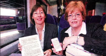 Catherine Mason, Translink Group Chief Executive with Irene Knox, Chief Executive of Libraries NI