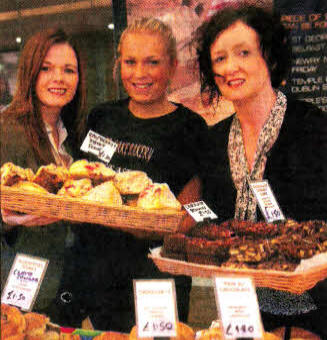 Karen Marshall Bow Street Mall Manager, Stall Holder Danica Marjanovic and Julie Bailey of Johnston Press pictured as the Ulster Star and Bow Street Mall launch the Food & Craft Market at the Mall. US3112.119A0