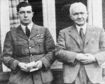 Sqn Ldr Terry Bulloch with his father, Samuel. It was taken at the family home when Terry was on leave at one stage during WW2