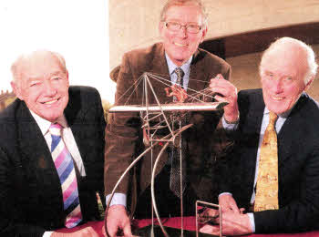 Alderman Jim Dillon with PF Copeland's Paul Forde and sculptor John Sherlock