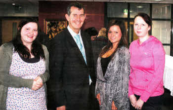 Health Minister Edwin Poots with Health, Social Care and Eady Years students on his recent visit to South Eastern Regional College's (SERC) Lisburn Campus.