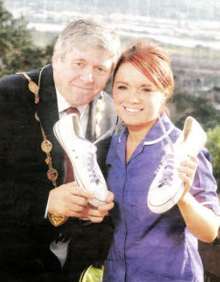 Mayor of Lisburn, Councillor Brian Heading and NI Hospice Nurse Lisa Cassidy at the official launch of the 2012 Hospice Walk. 