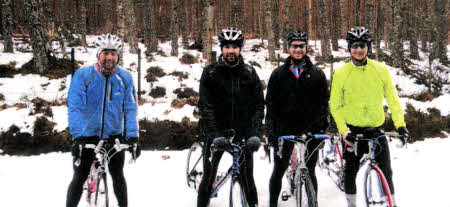 Keith and several friends faced bitter conditions during their cycle from Land's End to John 0'Groats, which saw them cycle through snow and blizzards during the gruelling 900 mile challenge.