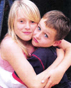 Lewis with sister Sophie