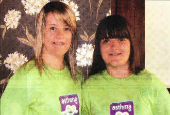 Sisters Lynsey (left) and Rachel McMillan (right) will join fellow family members at a charity bag pack in Sainsbury's Sprucefield on Saturday to raise funds for Asthma UK, as Rachel has had asthma her whole life. Lynsey will also take part in a skydive for the charity in July, as well as that the family has planned a variety of other fundraising events.