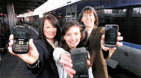 Great reception for 'on the go' rail tickets (l-r) Janet Gilliland, Ella Griffin and Translink Group Chief Executive Catherine Mason celebrate the launch of mLink, Translink's innovative new mobile ticket which enables rail passengers to buy, receive and display an electronic ticket on their mobile phone.